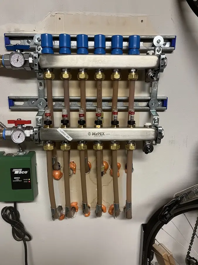 Plumber performing Gas Leak Detection at a residential property in Conestoga